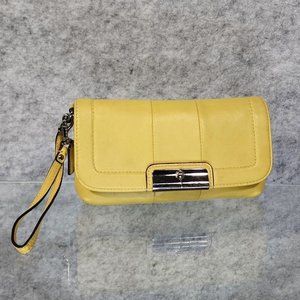 Coach - Buttercup Kristen Leather Large Flap Wristlet Wallet